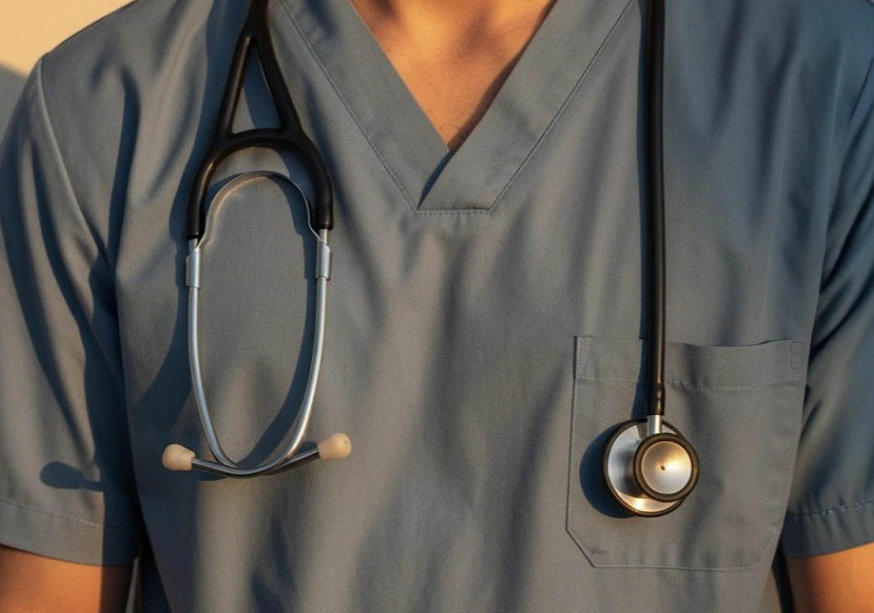 Close up of doctor or nurse.